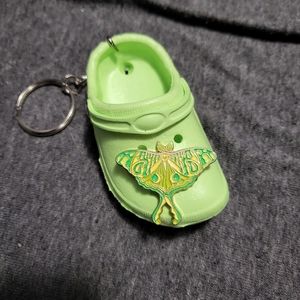 Crocs mini croslite keychain green butterfly moth enamel charm